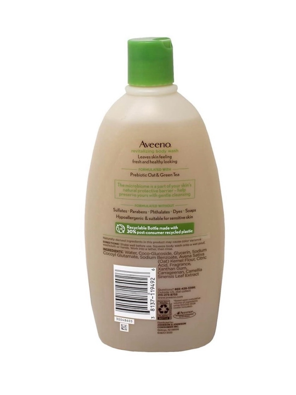 NEW Aveeno Revitalizing Body Wash - Green Tea & Prebiotic Oat - Picture 2 of 8